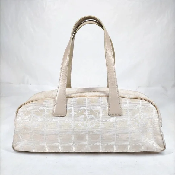 Chanel Hand Bag Beige Canvas Leather Woman Authentic Used - Picture 10 of 10